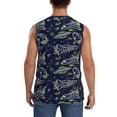 thumbnail image 4 of Bingfone Hand Drawn Rockets Pattern Men's Tank Tops Workout Sleeveless Tee Shirts Running Beach Tanks for Men-Large, 4 of 8