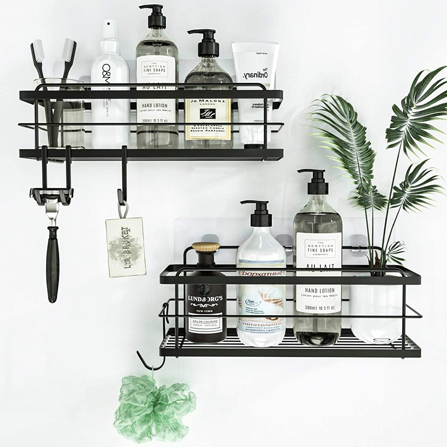 Bathroom Shelves Adhesive Shelf Organizer Shower Caddy Kitchen Spice Rack Wall for sale online 