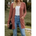 thumbnail image 4 of Franhais Women Fashion V-Neck Cardigan Solid Color Rib Long Sleeve Sweater Button-Down Fall Casual Soft Knit Coat, 4 of 7