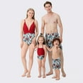thumbnail image 3 of Maillot de Bain une Pièce Assorti pour la Famille Imprimé Feuilles Tenue de Plage, 3 of 4