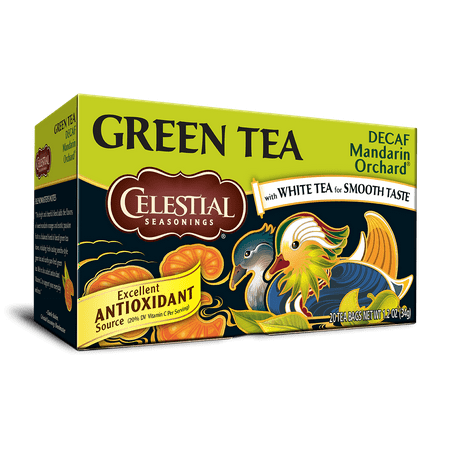 - (2 Pack) Celestial Seasonings Green Tea, Decaf Mandarin Orchard, 20 Count