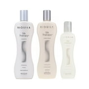 Biosilk Silk Therapy Shampoo and Conditioner ( 12 oz each ) with Original Silk Therapy 5.64 oz