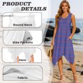 thumbnail image 5 of HELLHERO Sleeveless Sundress with Side Pockets, Asymmetric Irregular Hem Midi Dress for Daily Wear and Holiday Party, 5 of 8