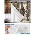 thumbnail image 3 of No Hook Cloth Fabric Shower Curtain with Snap in Liner, Brown Southwest Waterproof Shower Curtains Set with See Through Top Window, Ethnic Boho Tribal Vintage Geometric Bath Curtains Shower 72"x96", 3 of 6