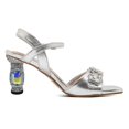 thumbnail image 2 of XYD Women Bling Jewelled Mid Crystal Heels Studded Ankle Strap Buckle Sandals Prom Party Date Shoes Size 15 Silver, 2 of 4