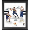 Denver Nuggets Facsimile Signatures 15" x 17" 2020-21 Franchise Foundations Collage with a Piece of Game-Used Basketball