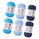 thumbnail image 5 of Juego de 6 piezas de hilo para tejer, hilo de ganchillo ligero multicolor para bufandas DIY Estilo D, 5 of 9