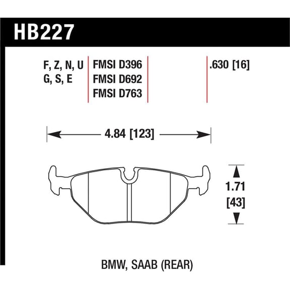 Hawk 92-95 BMW 325iS / 96-02 BMW M3 DTC-70 Race Rear Brake Pads