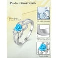 thumbnail image 6 of PYNZY Celtic Knot Rings Infinity Twisted Rings, 925 Sterling Silver Heart Statement Aquamarine Rings for Women Jewelry Valentine's Day Gift Size 7, 6 of 8