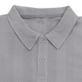 thumbnail image 2 of Namayuj Ribbed Knit Solid Polo Shirts for Men Short Sleeve Tops Slim Fit Casual Breathable Fabric Business Office Wear Gray XXL, 2 of 8