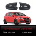 thumbnail image 3 of Rear View Mirror Cover Caps For Volkswagen Golf 5 MK5 2003-2009, ABS Side Door Wing Mirror Cap Covers Protect Decorate Exterior Car Accessories-Carbon fiber pattern, 3 of 6