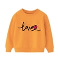 thumbnail image 3 of Jinhomg Girls Boys Crewneck Sweatshirt Trendy Letter Graphic Hoodies Lightweight Comfy Toddler Kids Tops Orange 6 Years, 3 of 8
