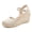Nude Cross, variant on Pennysue Women's Espadrilles Wedge Sandals Nude Cross Platform Ankle Strap Sandals Size 7.5M