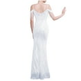 thumbnail image 5 of 1920s Tassels Sequins Maxi Dress for Women Sexy Off the Shoulder Gatsby Formal Party Evening Prom Gowns, 5 of 6
