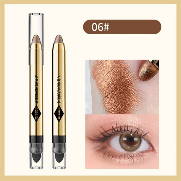 Pisexur Belleza Maquillaje Sombra de ojos en barra para maquillaje de ojos, lápiz de sombra de ojos suave con brillo cremoso, sombra de ojos en barra iluminadora de larga dpara mujeres y hombres