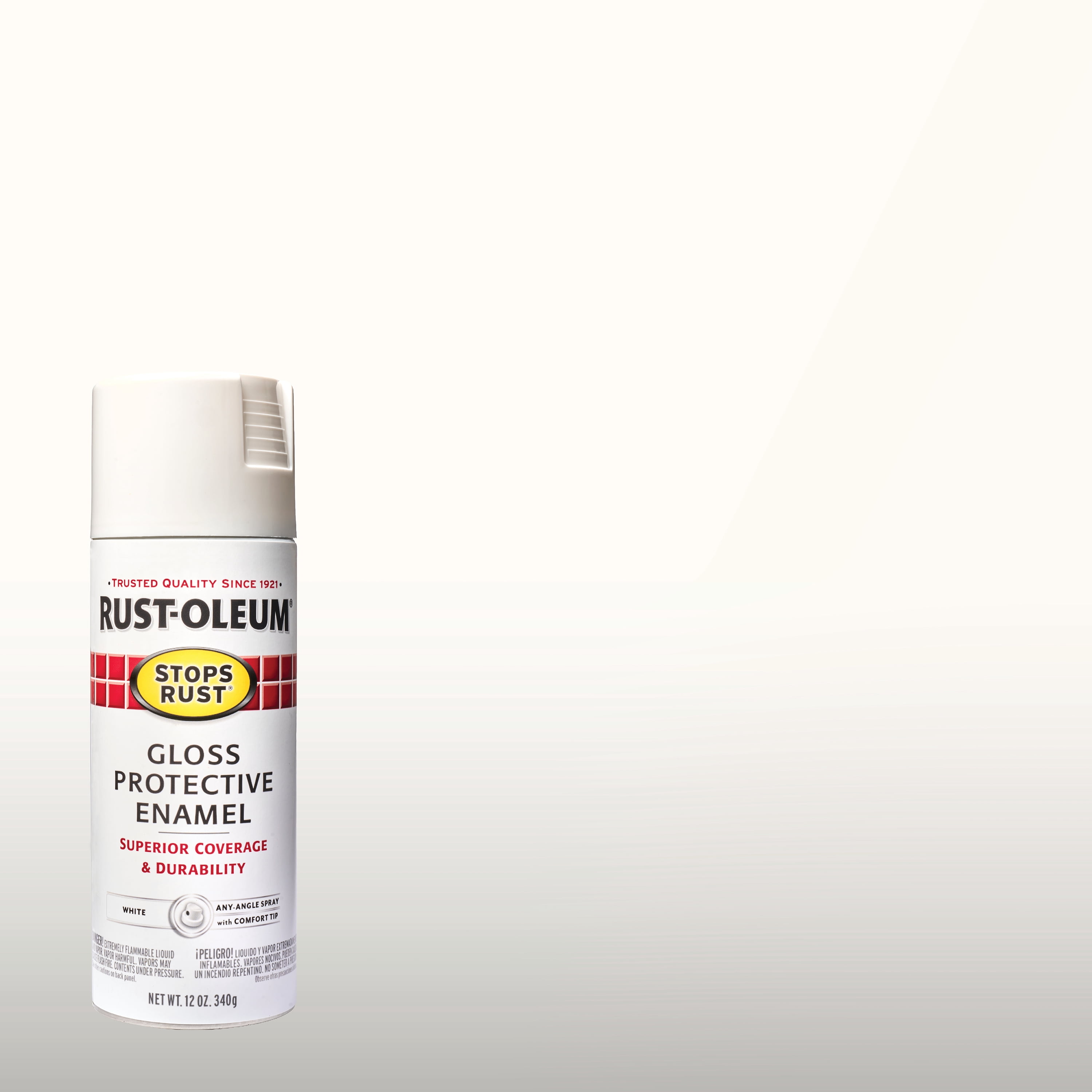 (2 pack) White, Rust-Oleum Stops Rust Protective Enamel Gloss Spray Paint-7792830, 12 oz