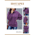 thumbnail image 3 of HOTAPEI Turtleneck Sweaters for Women Purple Oversized Cable Knit Sweater Soft Comfy Pullover Sweaters Pullover Knit Winter Tops, 3 of 5