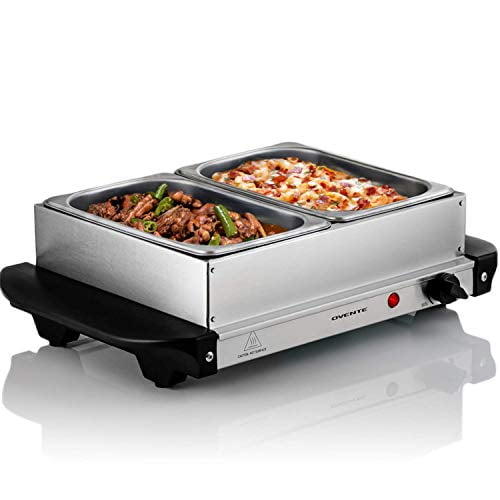 Ovente Electric Buffet Server with Warming Tray, Two Stainless Steel