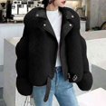 thumbnail image 5 of Women Autumn Winter Solid Composite Zipper Long Sleeve Jacket Pocket Outerwear Coat, 5 of 5
