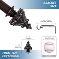 thumbnail image 4 of Urbanest Adjustable Single Curtain Rod Set Mahogany Regale Finials – 1 - Inch Diameter, With Bronze Rod, 84–120 Inches, 4 of 6