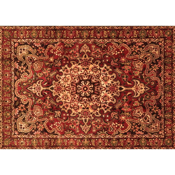 Ahgly Company Indoor Rectangle Persian Orange Traditional Area Rugs, 5' x 7'