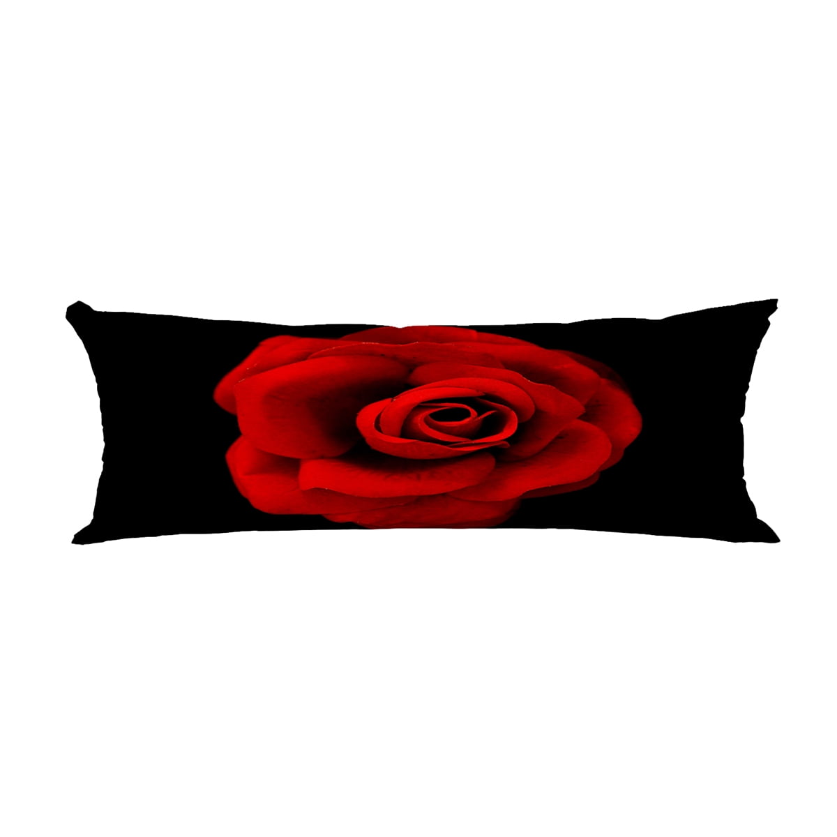 ABPHQTO Single Red Rose To Swim On The Water Black Body Pillow Covers