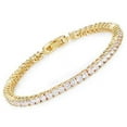thumbnail image 5 of Women's Baguette Cut Iced Out Diamond Watch - Drop it Down with This Bling'ed Out Crystal Tennis Bracelet on Your Wrist Ladies! - ST10372MLA-TB (ST10372SLA Rubber Gold Luggage- TB), 5 of 8