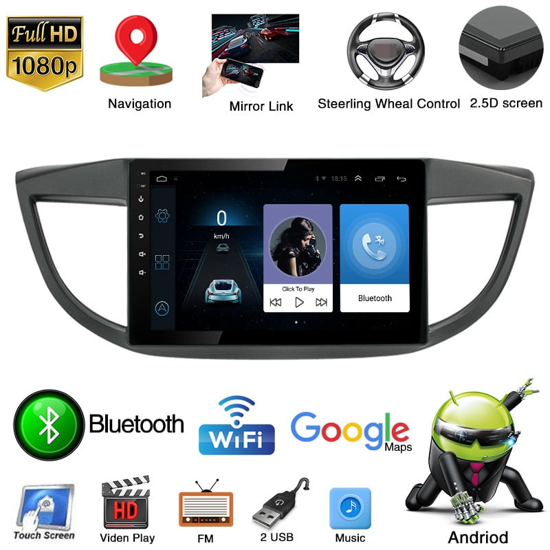 Android 9 inch Car Stereo for Honda CRV 2008 2009 2010 2011 Multimedia Touchscreen Player 2+32G Double Din Head Units GPS Navigation FM Radio Mirror Link Split Screen WiFi SWC Rear View Camera