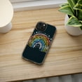 thumbnail image 5 of DistinctInk Clear Hybrid Case for Apple iPhone 13 Mini (5.4" Screen) - Vibrant Spectrum: A Bold Hand-Drawn Rainbow - Raised Bezel Screen Guard, 5 of 8