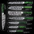 thumbnail image 4 of 8-piece Engraved Japanese Kitchen Knife Set with - Wasabi Collection - Chef's Knife, Paring Knife, Cleaver Knife & More, 4 of 7