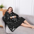 thumbnail image 5 of Oversized Wearable Blanket Hoodie,Black Moon Star Floral Pattern Sherpa Blanket Hoodie with Super Pockets,Super Warm Fuzzy Pullover for Women & Men, 5 of 6