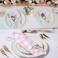 thumbnail image 2 of Cloth Napkins Set of 4 - 20x20 Inches, Pink Easter Washable Reusable Table Napkins, Bunny Eggs Spring Floral Stripes Farmhouse Soft & Absortbent Dining Napkin for Party Wedding Hotel Restaurant, 2 of 8