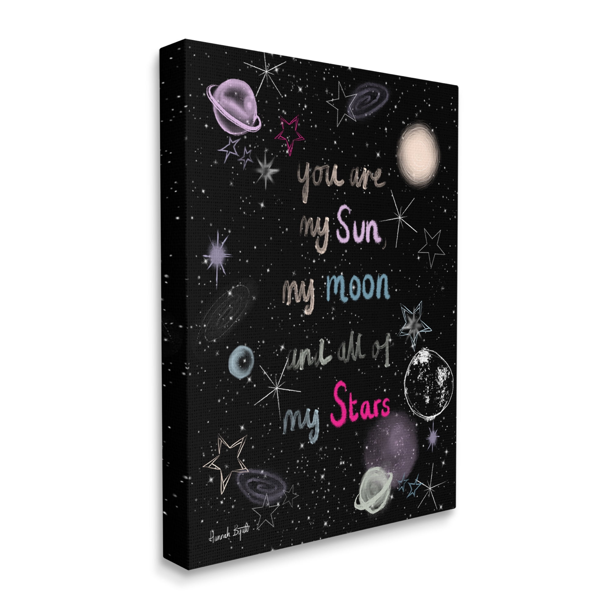 Stupell Industries Outer Space Phrase Typography Painting Gallery Wrapped Canvas Print Wall Art, 16 x 20