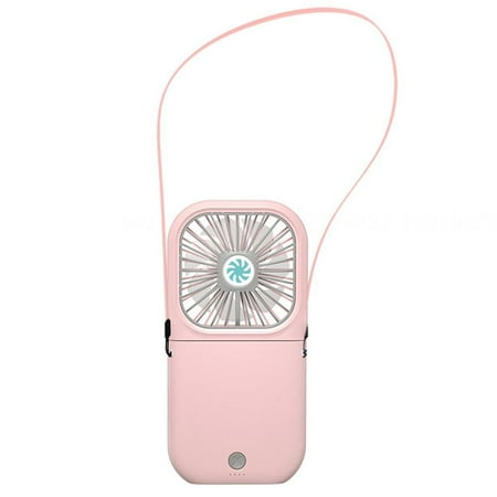 

QING SUN Portable Fan Mini Personal Fan Hanging Neck Fan Small But Powerful Adjustable 3 Speeds for Office Travel Home School(Pink) Pink 1pcs