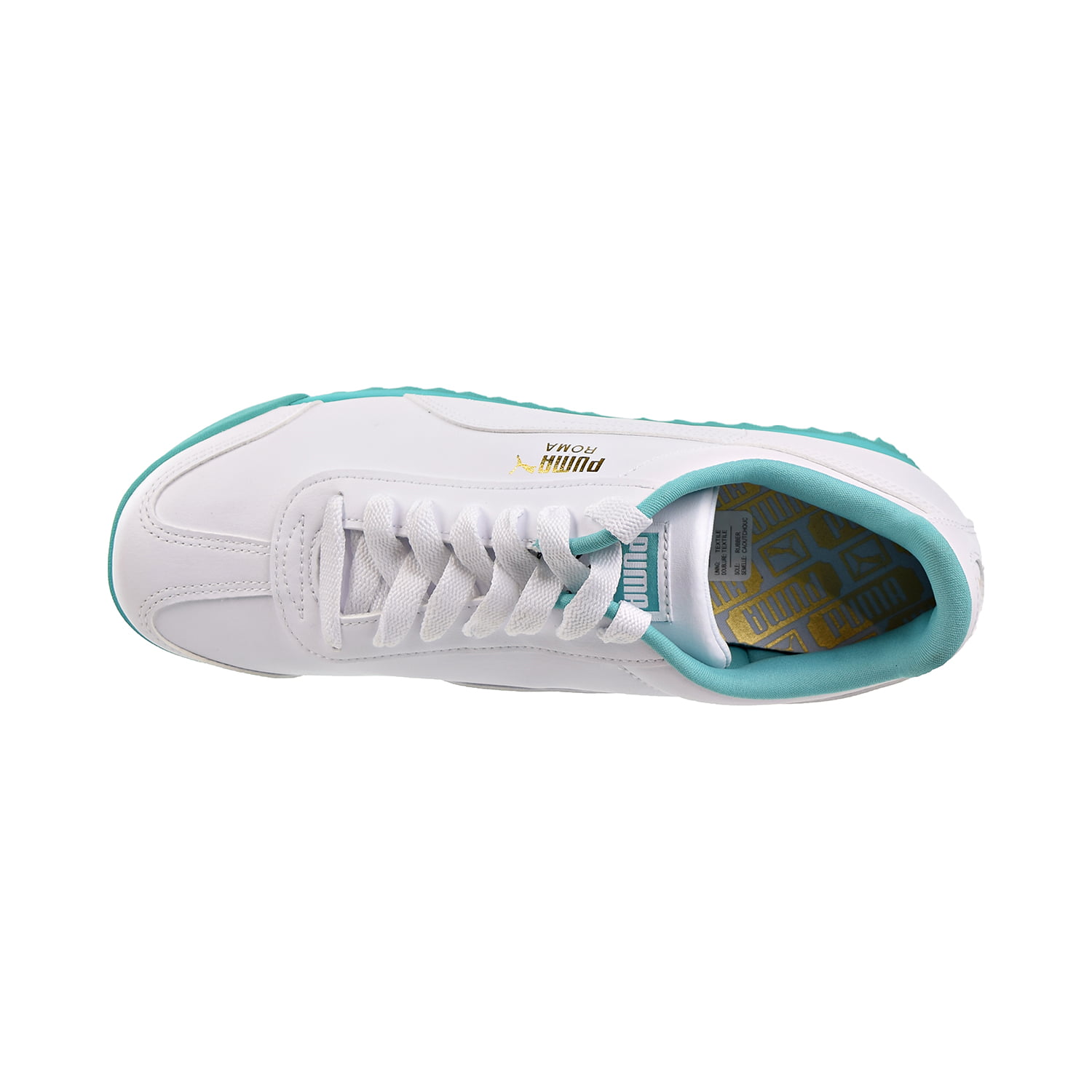 turquoise and white pumas