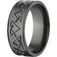 thumbnail image 2 of 8mm Flat Black Zirconium Ring with a Milled Celtic Design, 2 of 3