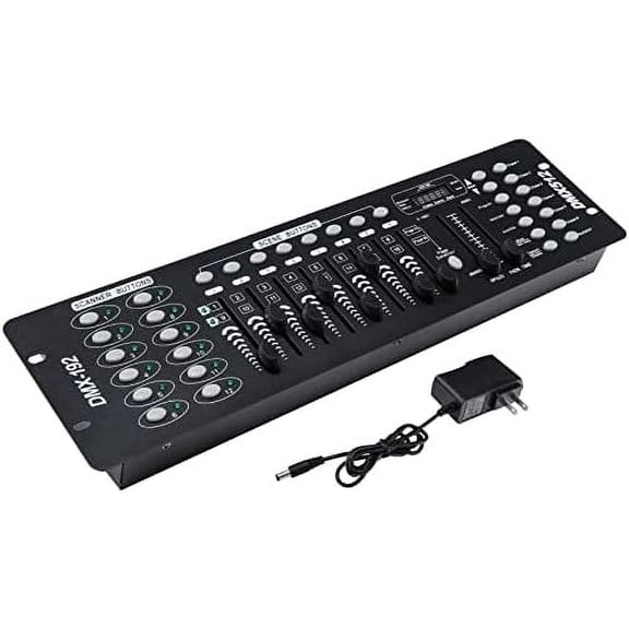 DMX 512 Controller, 192 Channel DMX Light Controller Stage Lighting Console for Party DJ Disco Lights Show Night Club