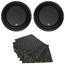 (2) MTX 3510-04S 10" 600w Shallow Mount Subwoofers Sound Vibration Deadener Kit