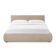 thumbnail image 3 of Pemberly Row Contemporary Accent Taupe Textured Velvet Queen Bed, 3 of 8