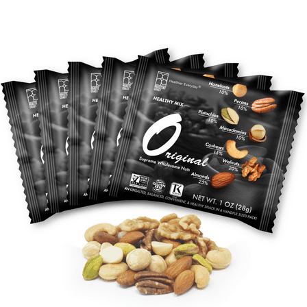 Roastery Coast - Daily Nuts Original Mixed Nuts | Mixed Nuts Snack Packs | Individually wrapped snacks | Unsalted Mixed Nuts | Nut Snacks | 22 Packs (1 oz each) | No peanuts | Deluxe assorted snack…