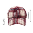 thumbnail image 4 of Garbnen Unisex Fall Winter Vintage Plaid Baseball Cap, Curved Brim Adjustable Back Strap Dad Hat, Soft Thick Fabric Daily Outdoor Hat For Women Men Wine, 4 of 6