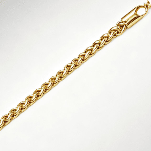 14K Gold Cross Chopin Chain in 14k Yellow Gold plated for Women (2mm 18in)