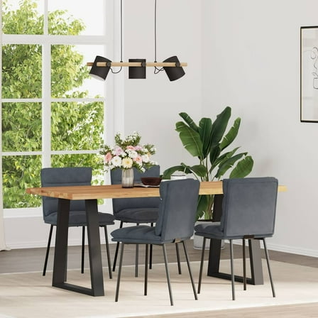 vidaXL Dining Chairs 4 pcs Dark Gray Velvet