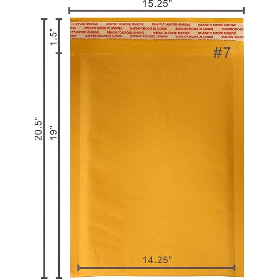 Yens50pcs#7 (14.25"X19")Economic Grade Kraft Bubble Padded Envelopes Mailers KF#7-50