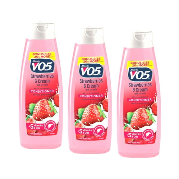 3 Pk VO5 Moisture Milks Moisturizing Conditioner Strawberries & Cream 15 oz Eac
