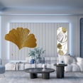 thumbnail image 2 of Escultura abstracta de pared de hierro forjado con hojas de ginkgo para sala de estar, pasillo, armario, entrada, oficina, hotel, comedor., 2 of 8