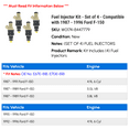 thumbnail image 2 of Fuel Injector Kit - Set of 4 - Compatible with 1987 - 1996 Ford F-150 1988 1989 1990 1991 1992 1993 1994 1995, 2 of 2