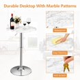 thumbnail image 5 of Giantex Round Bar & Pub Table, Height Adjustable Bistro Table w/Faux Marble Top, 360° Swivel Cocktail Table, 5 of 8