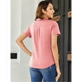 thumbnail image 4 of Weardear Womens Summer Short Sleeve Polo Shirts Fashion Collared Blouses V Neck Casual Work Tops, 4 of 7