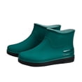 thumbnail image 4 of pwidon Waterproof Rain Boots for Women Slip On Short Ankle Slip Resistant Flat Sole Lightweight Casual Low Height Rubber Wet Weather Footwear Green 36, 4 of 4